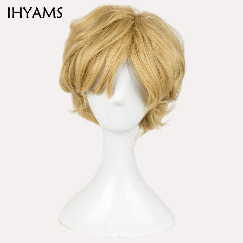 Sailor Uranus Wig Tenoh Haruka Cosplay Wig Styled Short Synthetic Hair Wigs + Wig Cap