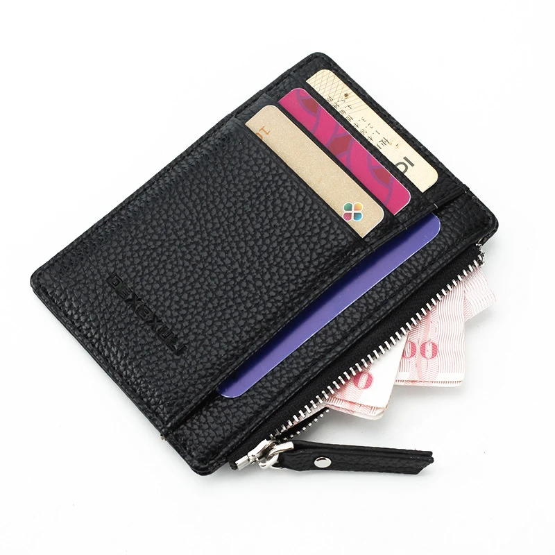 2019 Unisex wallet business card holder pu leather coin pocket bus card Organizer purse bag  men women multi-color