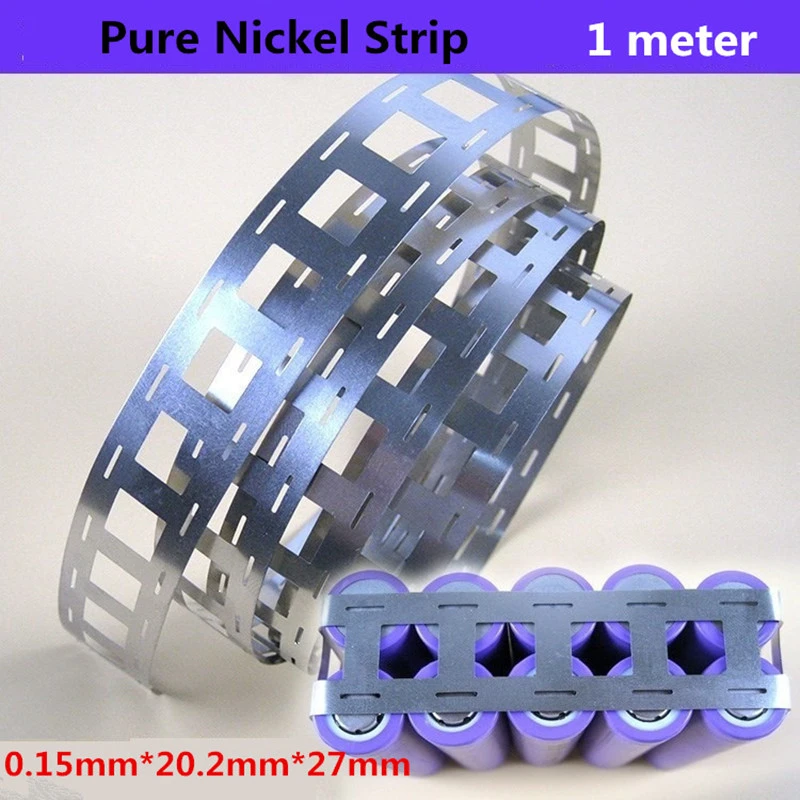 1Meter 0.15*27MM Pure Nickel Strip 99.96% Lithium Battery Nickel Strips For 18650 Battery Pack 2P Spot Welding Nickel Belt