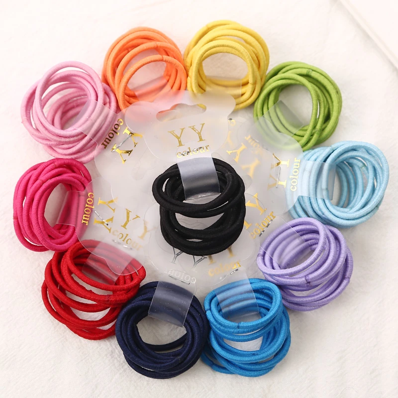 Fashion 10pcs/lot Children Headwear Candy Colored 3CM Elastic Ponytail Holders Accessories For Girls Kids Rubber Bands Tie Gum