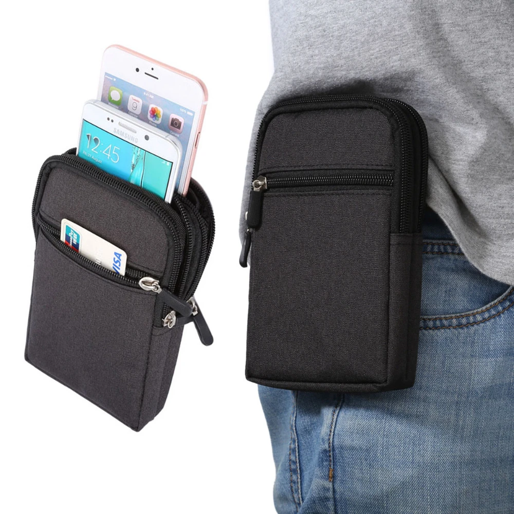 Cowboy Cloth Phone Pouch Belt Clip Bag for Samsung J5 2016/ J7/J5/J3/J1 Case with Pen Holder Waist Bag Outdoor Sport Phone Cover