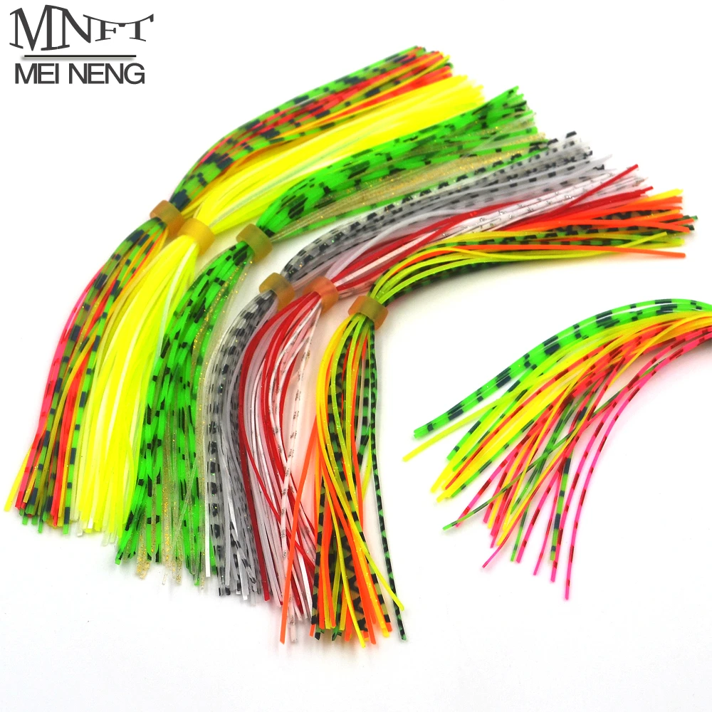 MNFT 12 Bundles 13cm Length Fly Tying Rubber Threads Skirts Silicone Straps for Flies Lure Beard wire Making Random Mixing Color