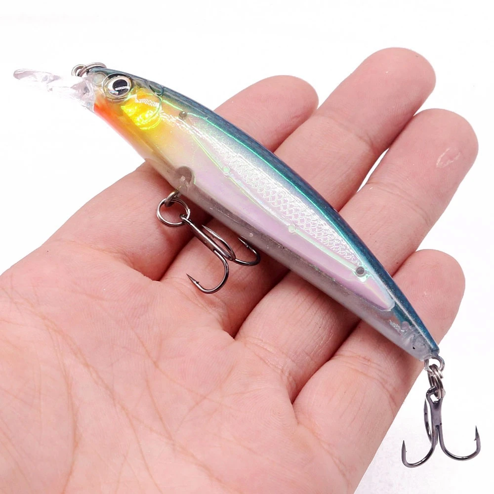 1PCS Floating Laser Minnow Fishing Lures 14g/11cm Luminous Hard Aritificial Fake Bait Wobblers Crankbait Pesca Isca