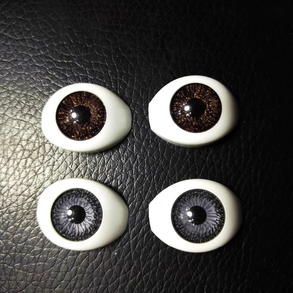 New Arrive 8 Pcs Vivid Oval Hollow Back Safety Plastic Eyes Eyeball For Toys Dolls DIY 22*16.5mm Dolls Accessories Making Craft