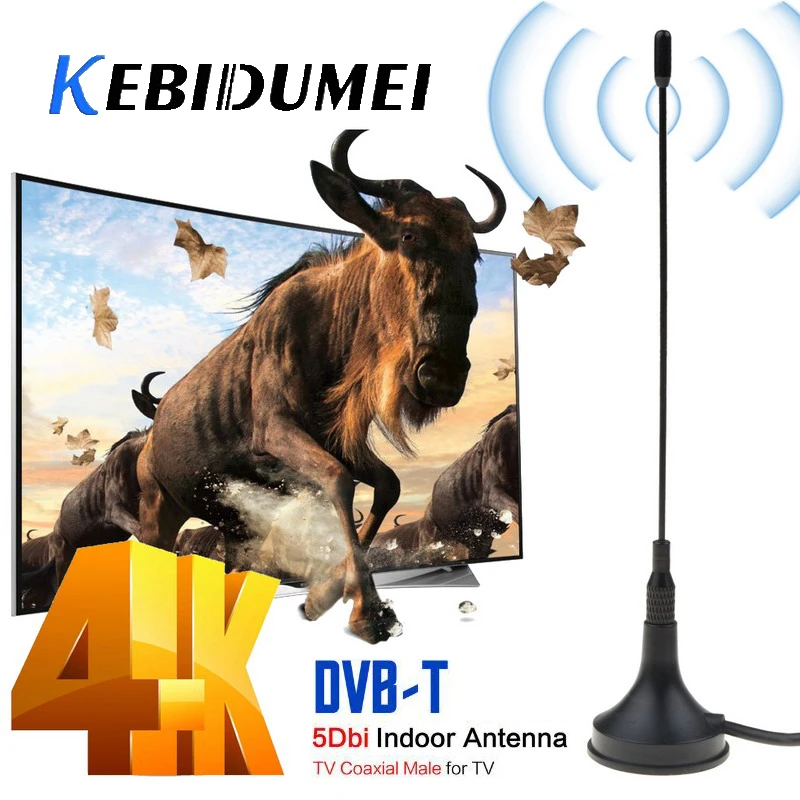 Kebidumei Mini TV Antenna DVB-T2 5DBi Indoor Antenna Aerial Digital For DVB-T TV HDTV Easy To Install