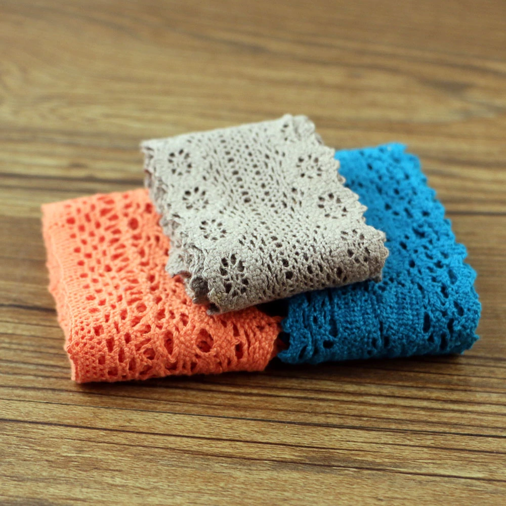 1 yards of  cotton lace  fabric DIY cotton crochet lace belt weaving decorative fabric Material: Cotton