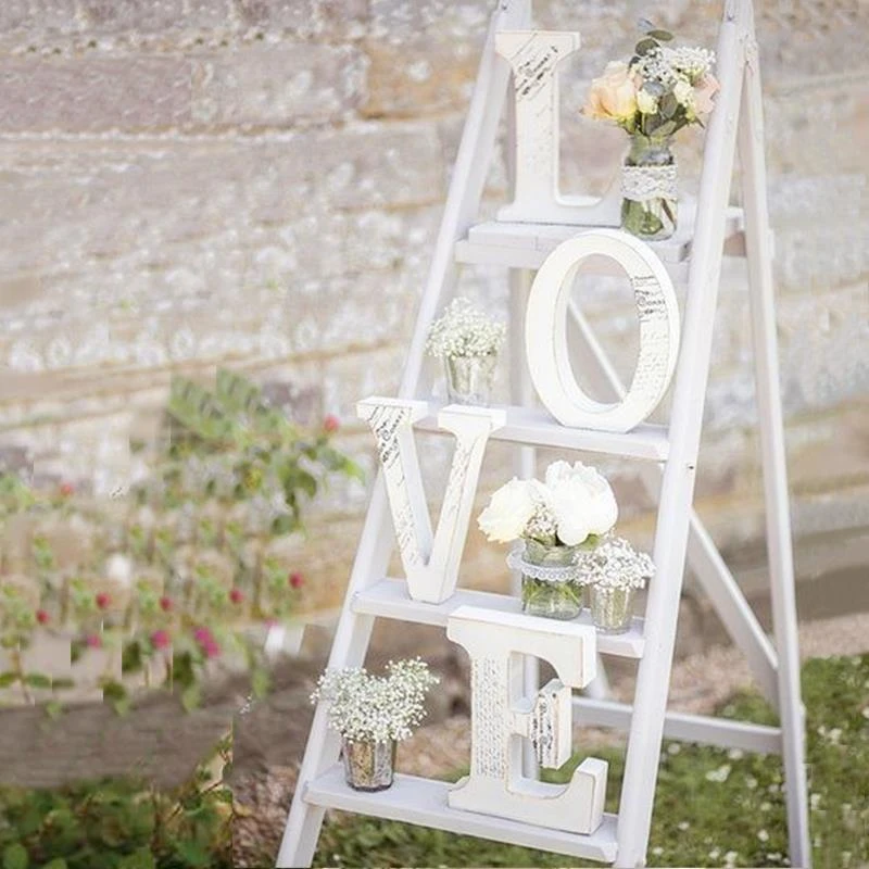 1pcs White Wooden LOVE Wedding Sign Romantic Wedding Decoration DIY Marriage LOVE Letters Photography Props