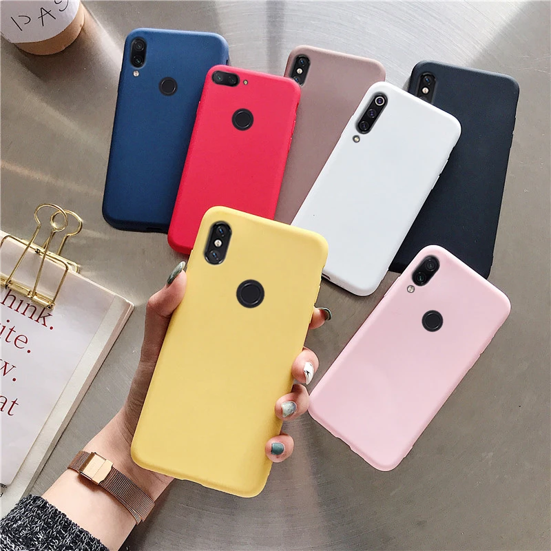 candy color silicone case on for xiaomi mi 8 9 se a1 5x mix 2s a2 lite redmi note 9 7 8 4x 4a 5a 6 6a prime 5 plus pro cover