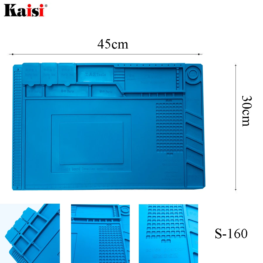 Heat Insulation Silicone Pad Desk Mat Maintenance Platform For BGA Soldering Repair Station With Magnetic Section