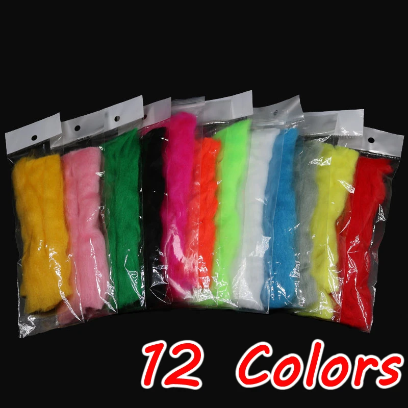 2 Packs Multiple Colors Egg Glow Bug Yarn Fiber Baitfish Lure Parachute Trout and Steel head Fly Tying Material