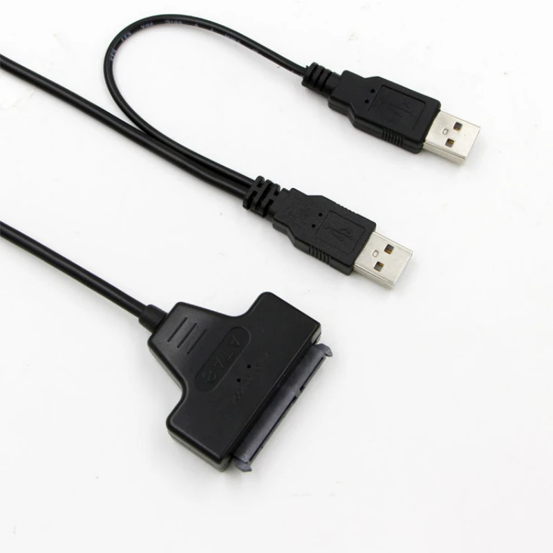 SATA to USB 2.0 To 7 15 22pin Adapter Cables External Power For 2.5'' Ssd Hdd Hard Disk Drive Converter