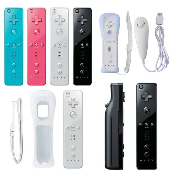 For Nintend Wii 2 In 1 Set Wireless Bluetooth GamePad Remote Controller SYNC Joystick Left Hand+Nunchuck Optional Motion Plus