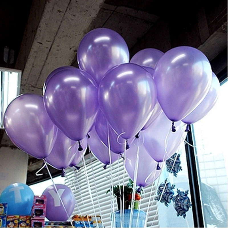 10pcs/lot 10inch Light Purple Pearl Latex Balloon 21 Colors Inflatable Air Ball Wedding Happy Birthday Party Decoration Balloons