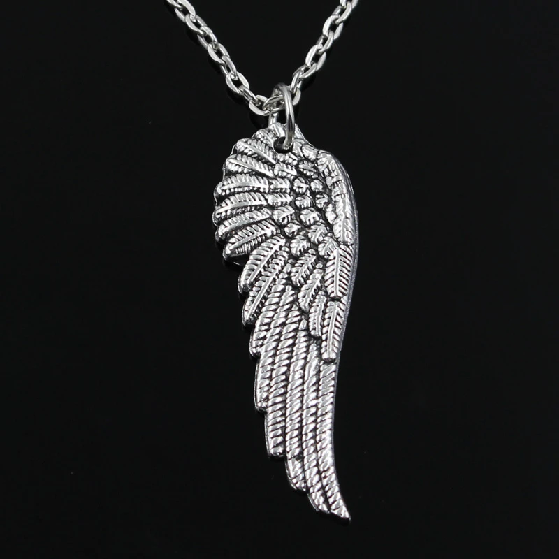 New Fashion Angel Wings Pendants Round Cross Chain Short Long Mens Womens Silver Color  Necklace Jewelry Gift