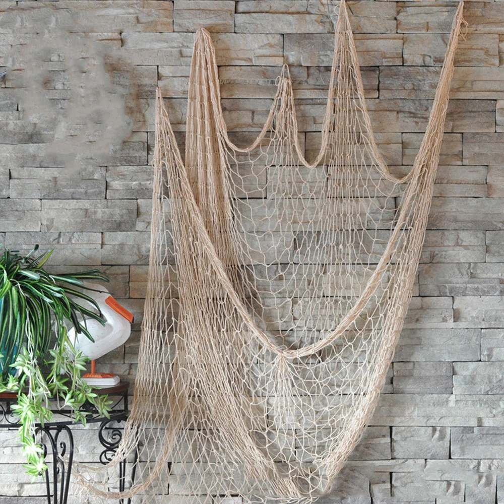 Ceative Decor Nets Hemp Rope Mediterranean Hanging Net Wall Decor Room Party Decorative Fishing Net Playground Gift Boho style