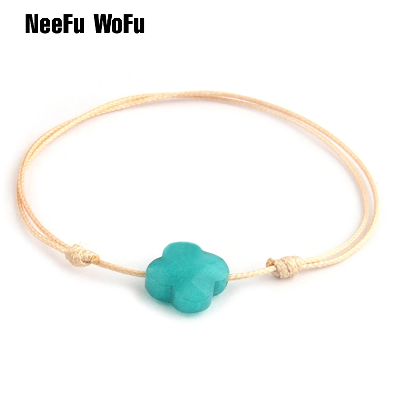 NeeFuWoFu Easter Color Natural Stone Bracelets Bohemia de Madera Pulseira Estrela de Cinco Pontas adjustable Bracelet Perles