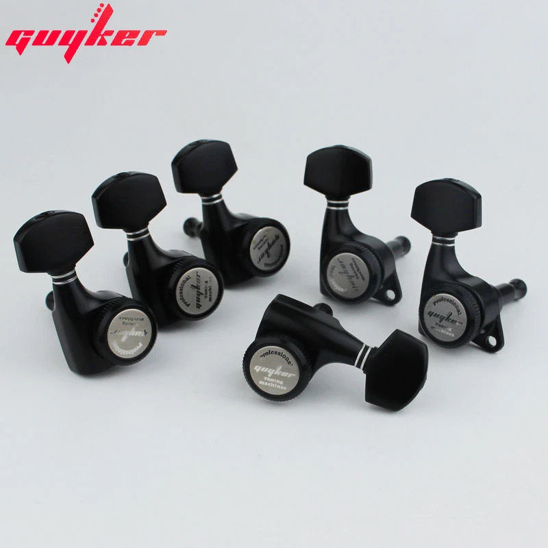 GUYKER Black Guitar Locking Tuners /Upgraded version Electric Guitar Machine Heads Tuners Lock String Tuning Pegs for LP, SG, TL