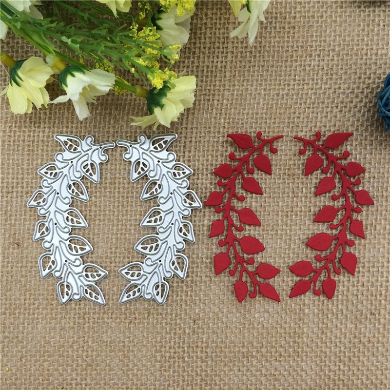 2pcs Leaves Metal Die cutting Dies For DIY Scrapbooking Photo Album Embossing Folder Stencil Die Cut