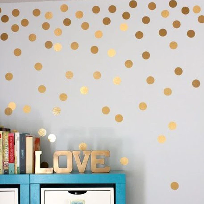 Gold polka Dots Wall Sticker Wall Art Decals Removable Kids Children Room home decoration Golden DIY Dot Stickers Home Decor