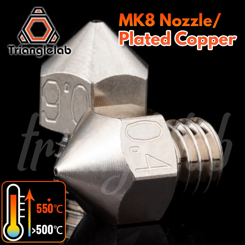 Trianglelab MK8 Plated Copper Nozzle Durable Non-stick High Performance M6 Thread For 3D printers For CR10 Hotend ENDER3