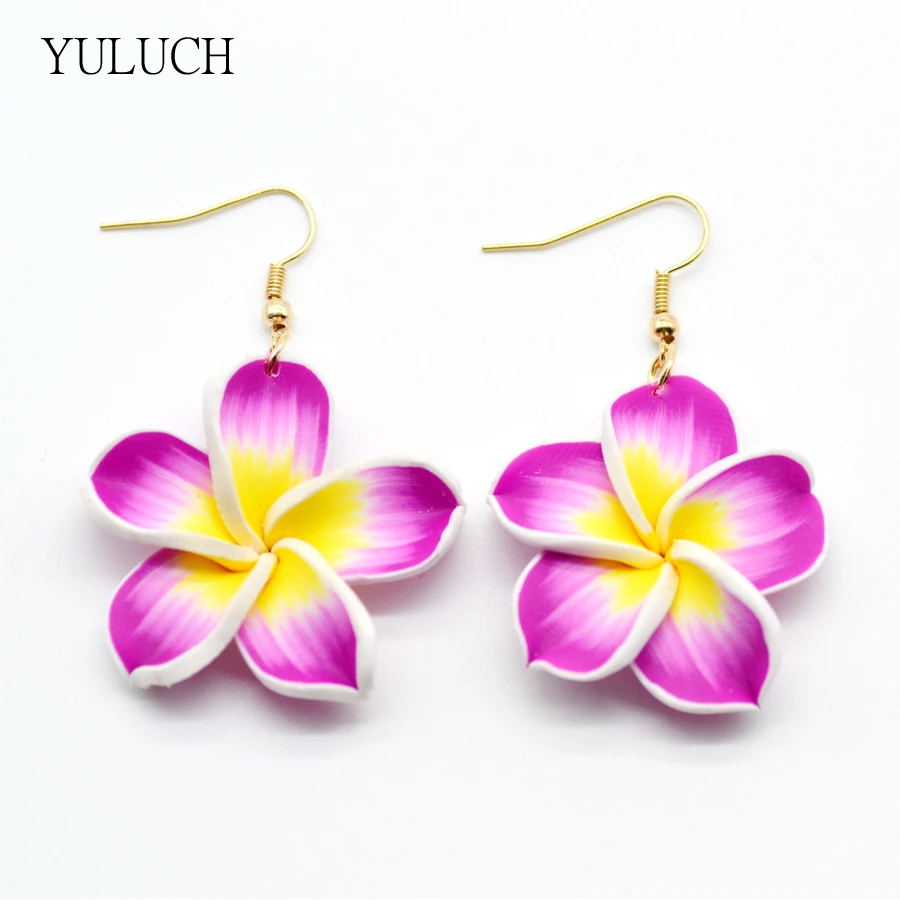 1 Pair Lady earrings 2017 New design good quality Latest new Eardrop for woman handmade pattern flower 2 color girls earrings