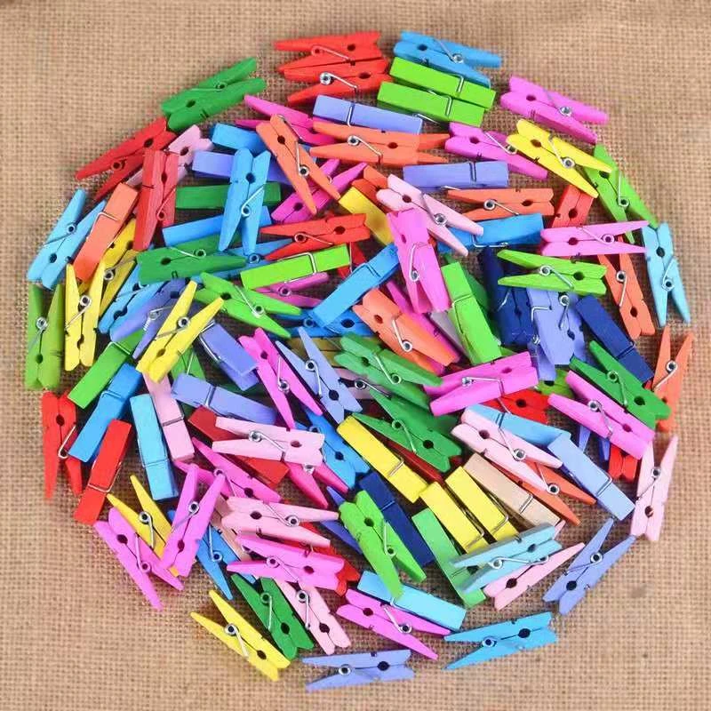 2019 NEW Smalll size Mini Wooden Clips 25/35/45/72mm Coloful Clips Photo Clips for sheets DTY Clothespin Craft Decor Clips Pegs