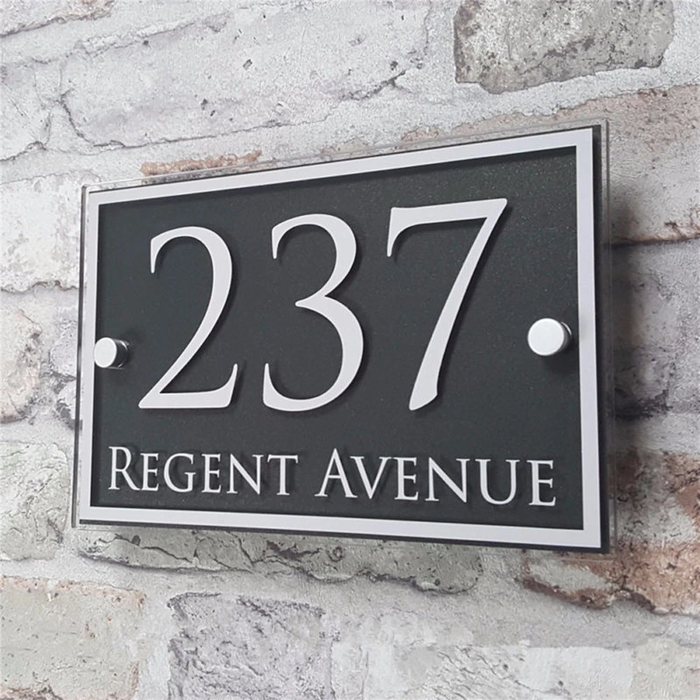 Custom Acrylic House Number DoorNumber Sign Apartment Street Address Effect Glass Vinyl Sticker
