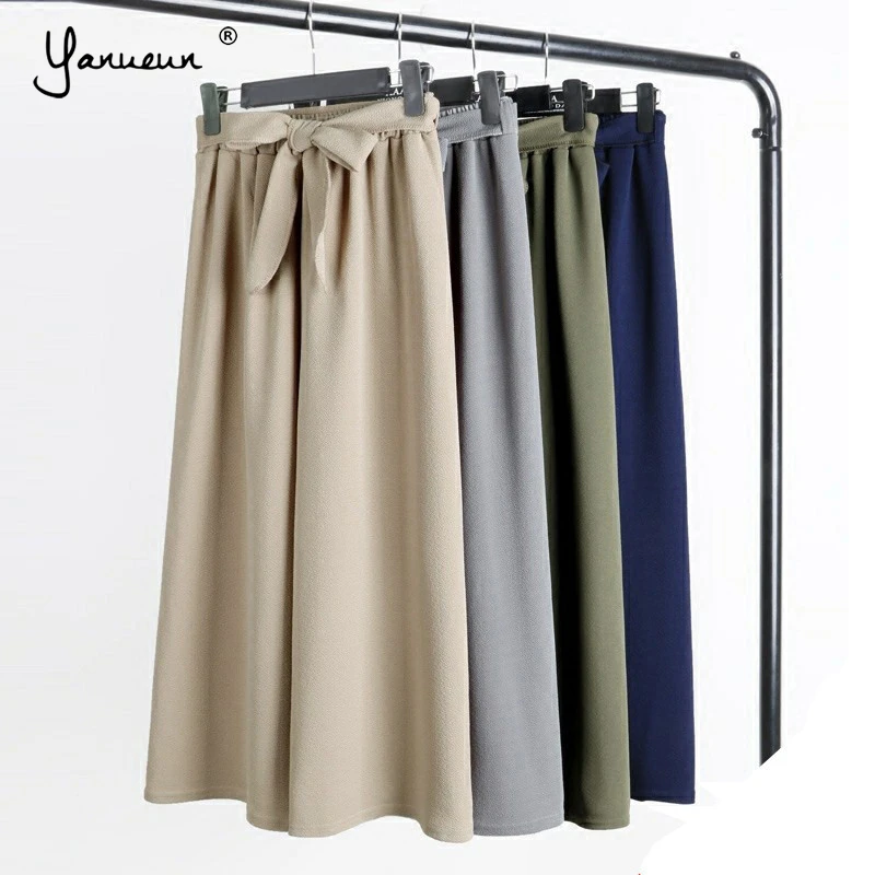Yanueun Spring Summer Hot Sale Solid Wide Leg Pants Loose Pants Bow Ankle Length Pants Women's High Waist Stylish Loose Pants