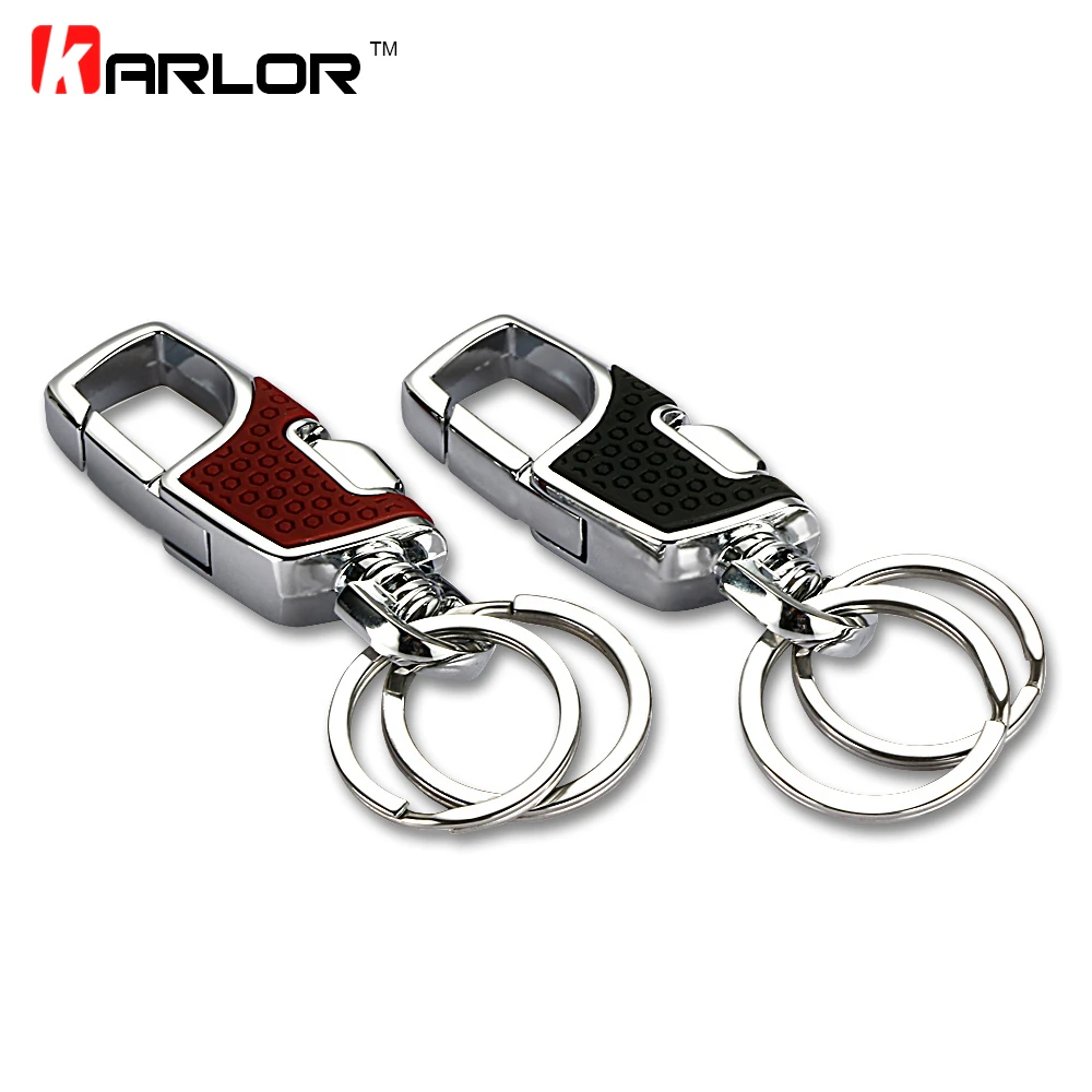 Fashion Luxury Zinc Alloy Metal Car Double Switch Keychain Key ring 360 Degrees Rotatable Key Holder Automobiles Car Accessories