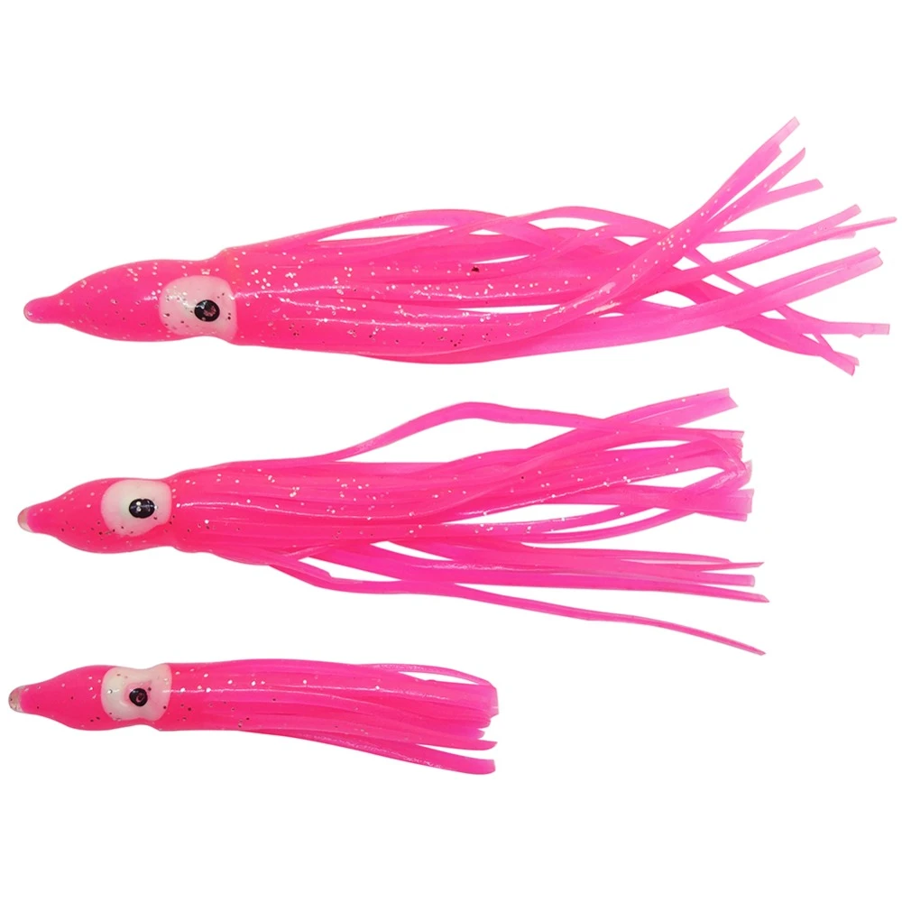 12-pieces Soft Lure Squid Skirts 5cm 9cm 11cm Rubber Artificial Bait Lures Octopus Wobblers Tuna Kingfish Sailfish Marlin Baits