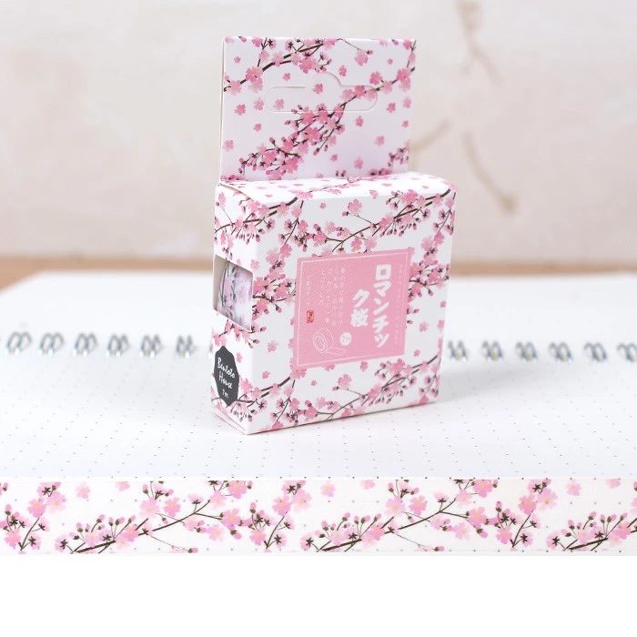 Romantic Pink Cherry Blossoms Washi Tape Diy Scrapbooking Sticker Label Masking Tape School Supply
