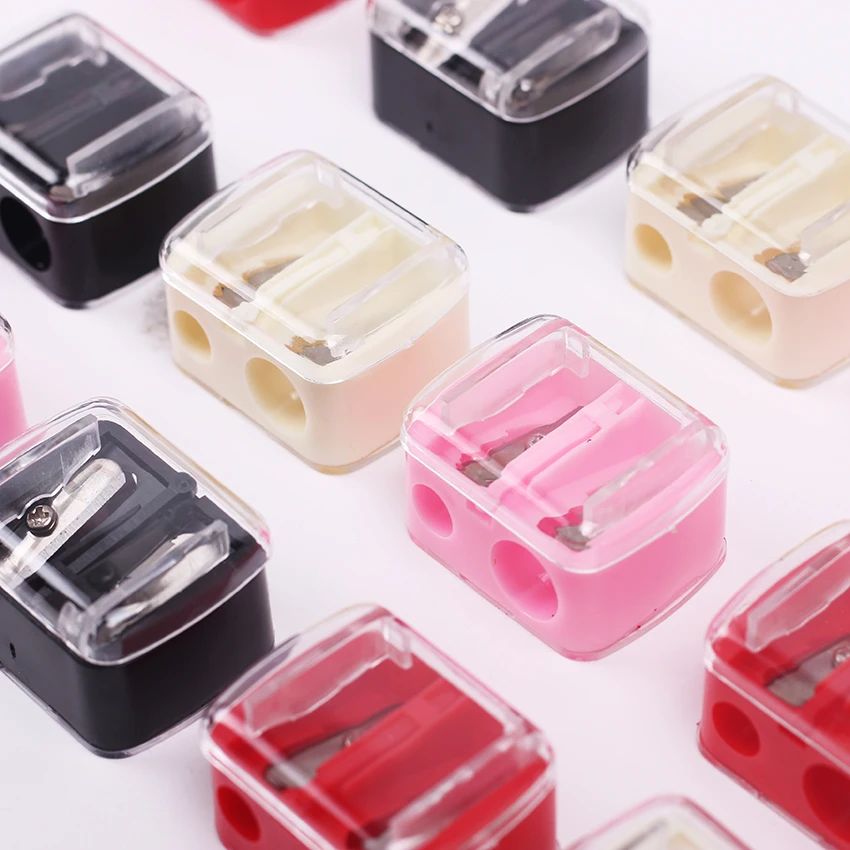 1PC Double Holes Pencil Sharpener Makeup Pencil Multi Purpose Mechanical Pencil Sharpener for Office School Supplies