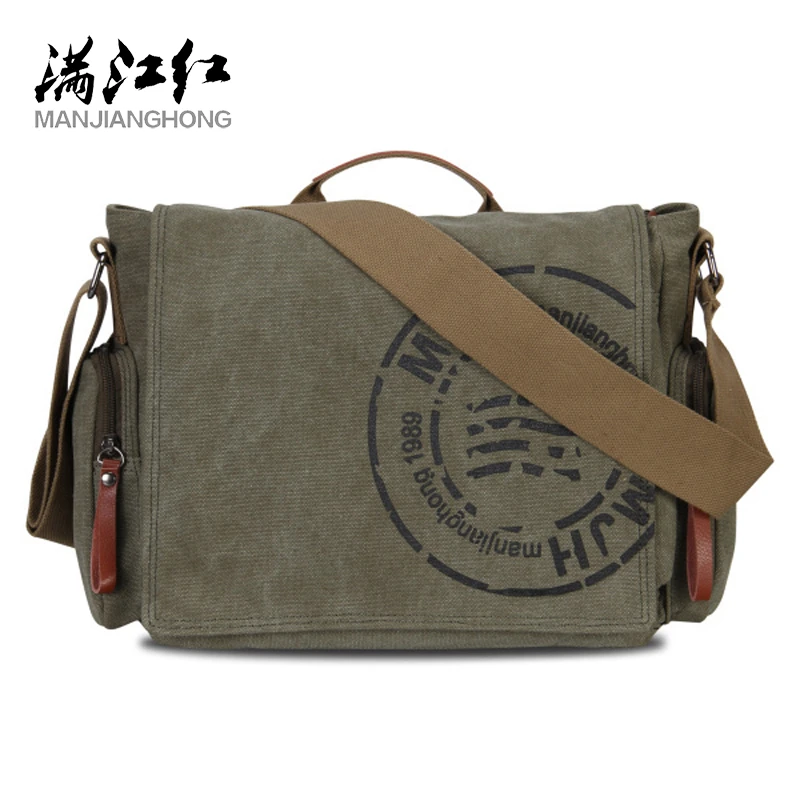 Manjianghong Leisure Canvas Men's Briefcase Bags Quality Guaranteed Man's Shoulder Bag Fashion Business Functional Messenger Bag