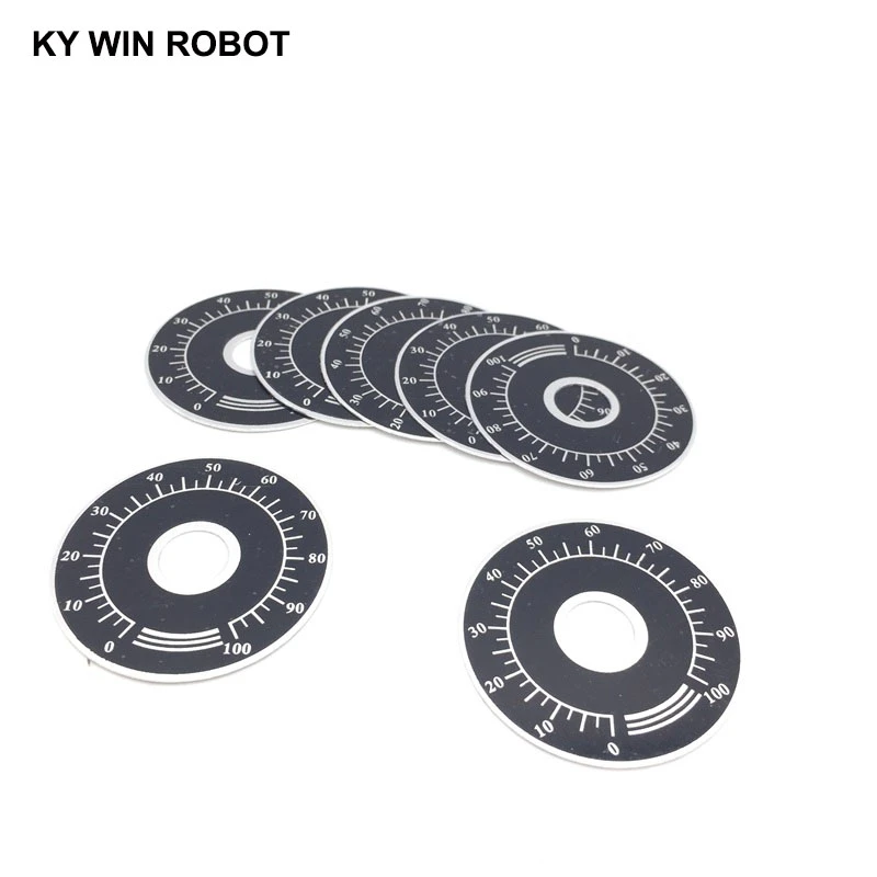 10pcs 0-100 WTH118 potentiometer knob scale digital scale can be equipped with WX112 TOPVR