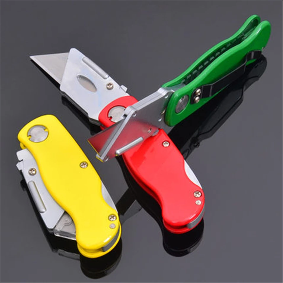 Folding Knife Heavy Duty Knife Pipe Cutter Stainless Steel Utility Knife with 5PCS Knife Blades Outdoor survival tools