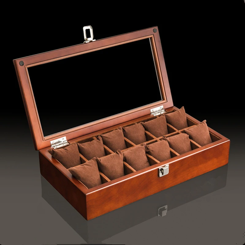 New Wood Watch Display Box Organizer Black Top Watch Wooden Case Fashion Watch Storage Packing Gift Boxes Jewelry Case