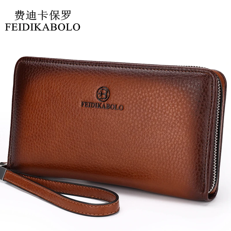 2021 Luxury Male Leather Purse Men's Clutch Wallets Handy Bags Business Carteras Mujer Wallets Men Black Brown Dollar Price