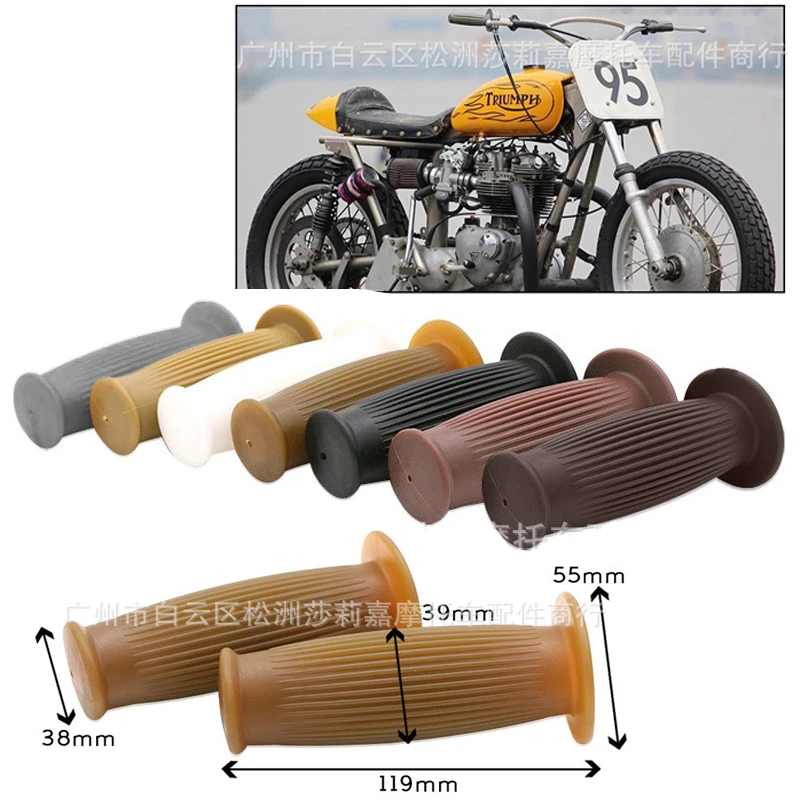 motorcycle retro rubber classic motorbike handle bar unviersal 22MM vintage moto handlebar for harley cafe racer motorcycle grip