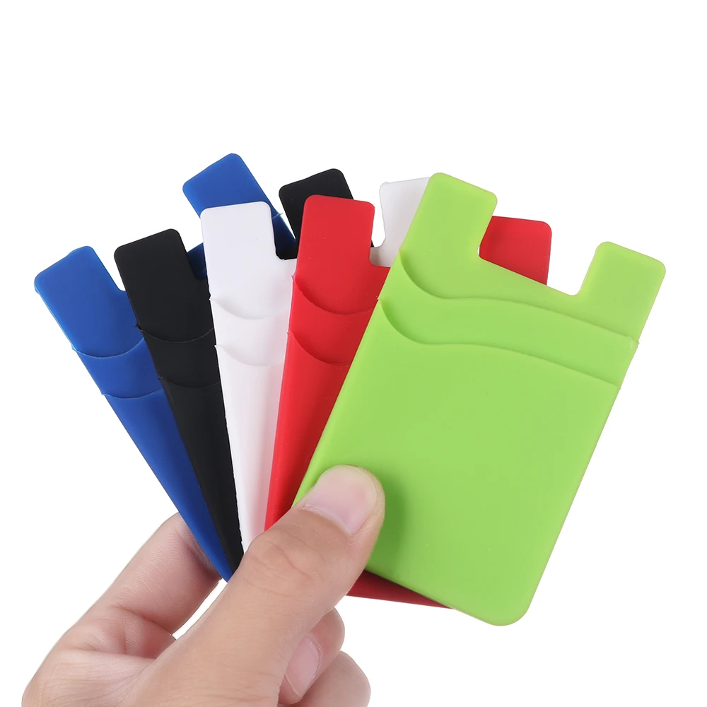 Hot Sale Phone Card Holder Silicone Mobile Phone Back Card Holder Elastic Wallet Stick On Adhesive Cash ID Soft