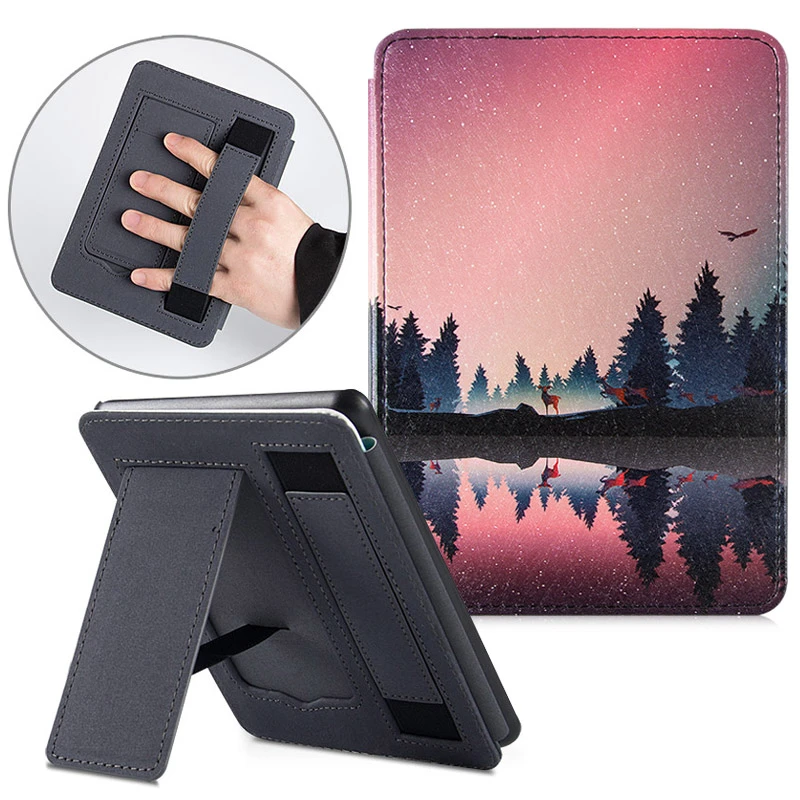 BOZHUORUI Kindle 10th Generation Case (2019 Released,Model J9G29R) -PU Leather Protective Cover with Stand/Hand Strap/Sleep/Wake