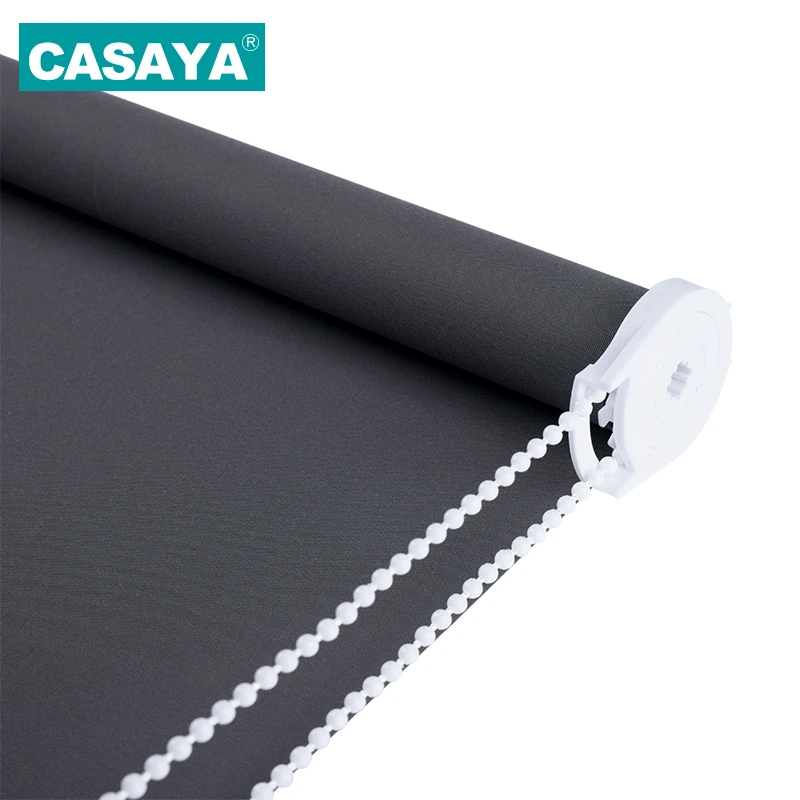 CASAYA Grey Blackout Roller Blinds Drill System Office Kitchen Bed Room Half or Full Shade Quality window blinds Custom Size