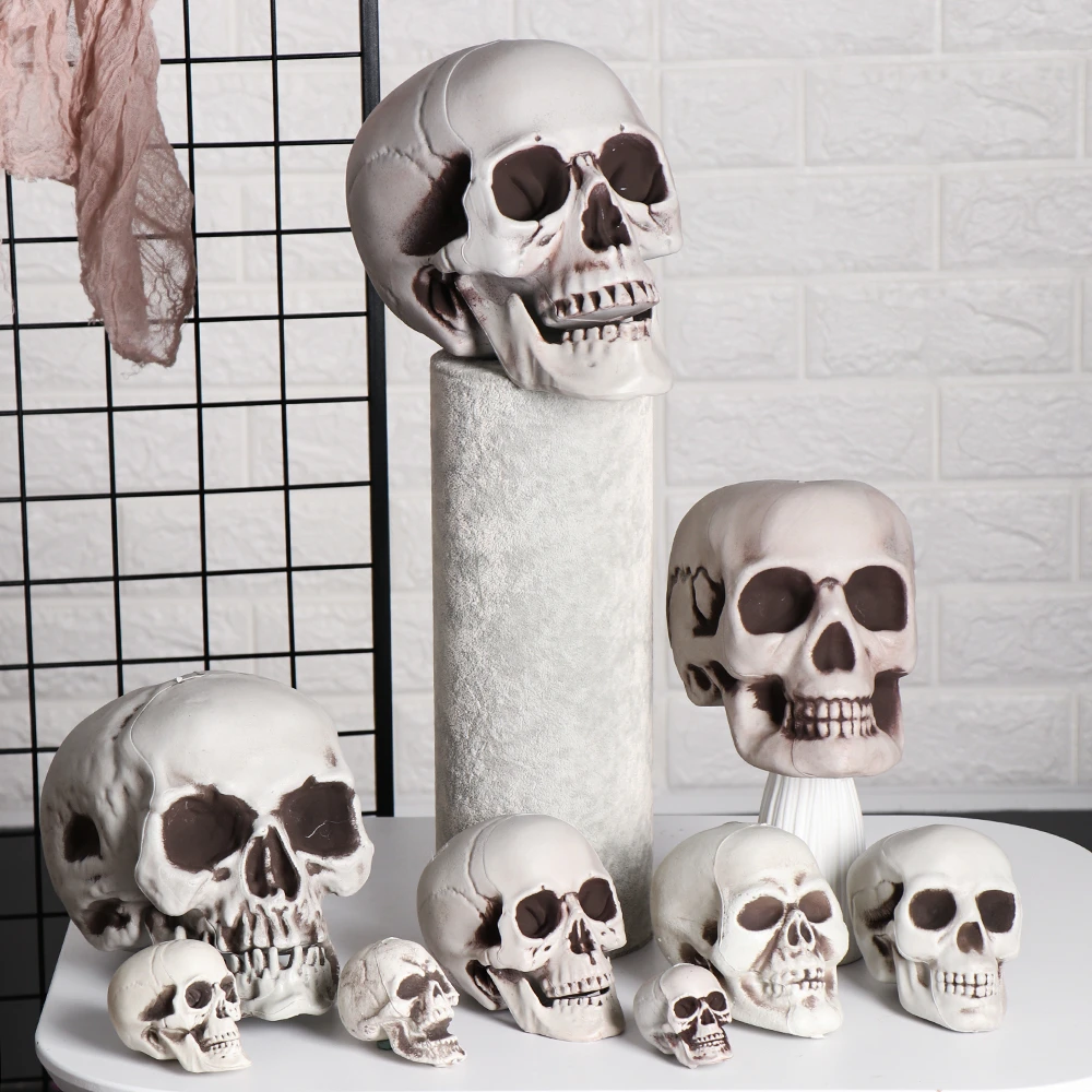 All Size Human Skull Head Skeleton Hanging Skull Halloween Style Photo Prop Home Event Party Decoration Game Supplies