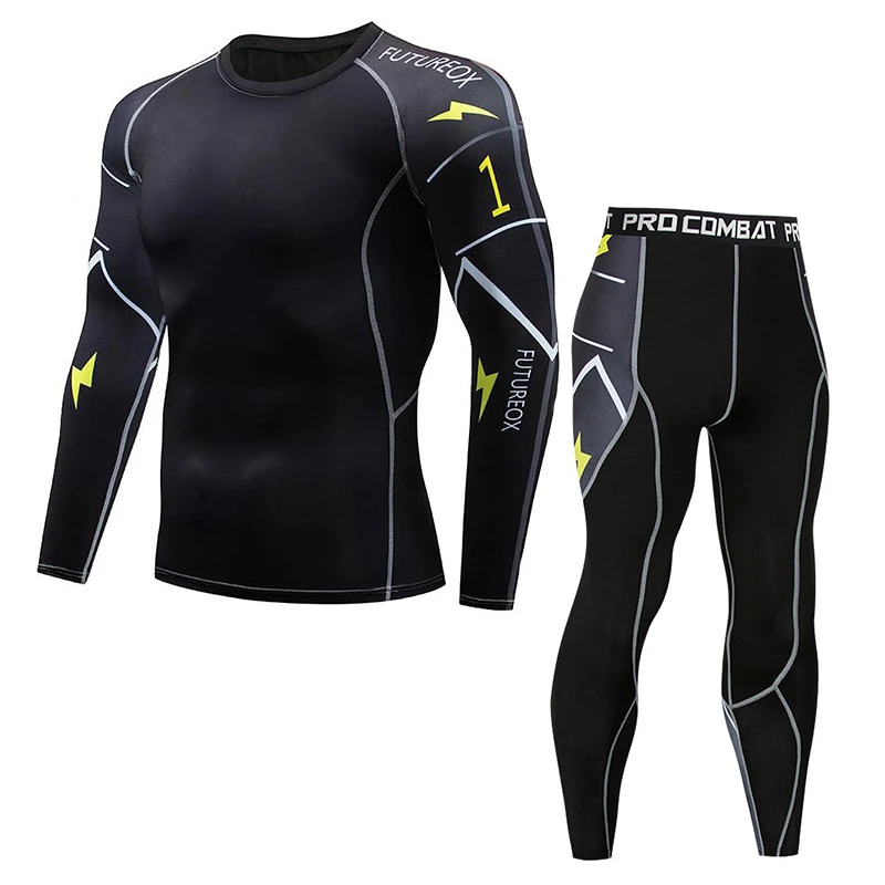 New Model Thermal Underwear  Men Sets Compression Sweat Quick Drying Long Johns fitness bodybuilding shapers
