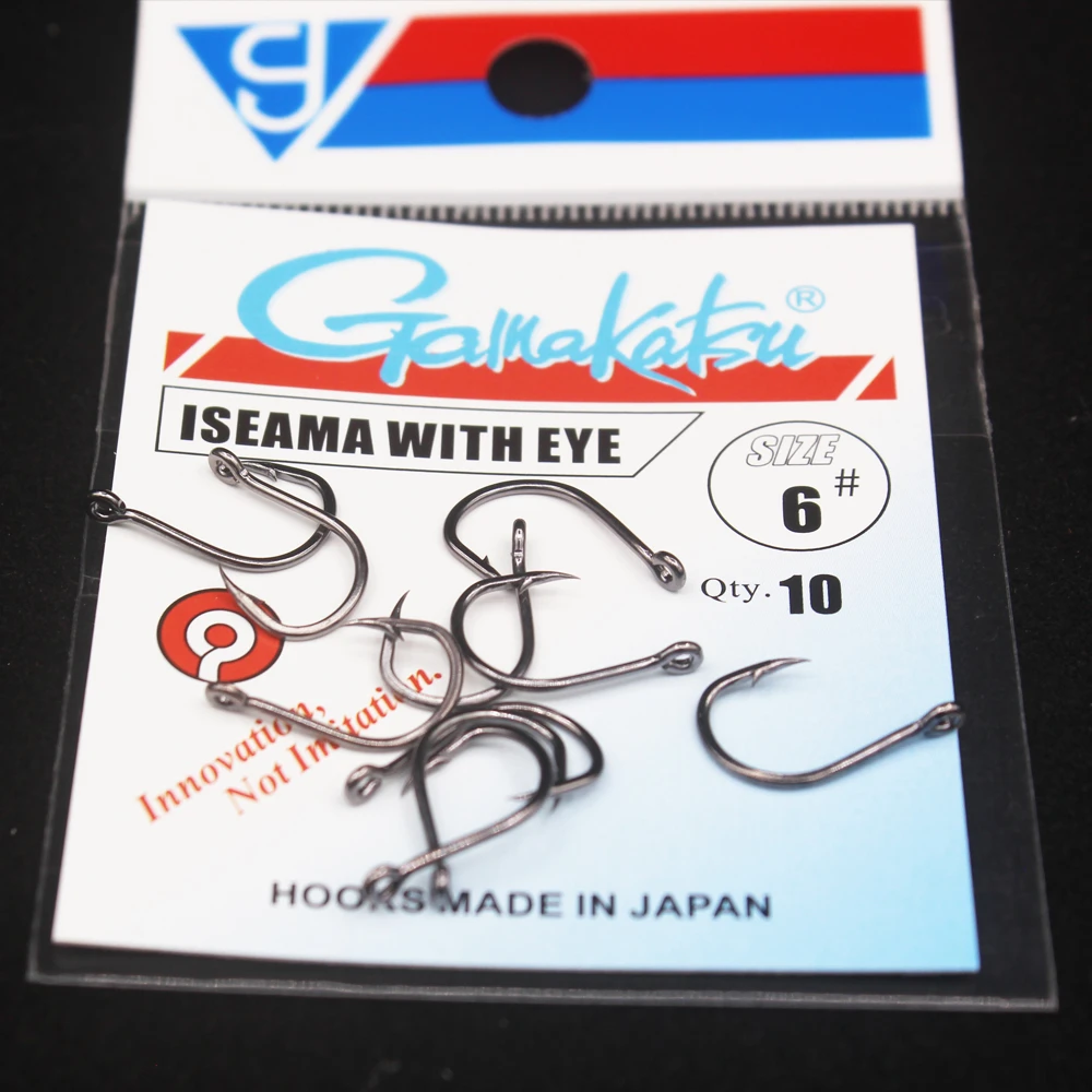 10pcs/lot  Iseama Circle Carp Eyed Fishing Hook Size 1/0-14# Ring eye Japan Fishhooks Single Jig Hook Pech