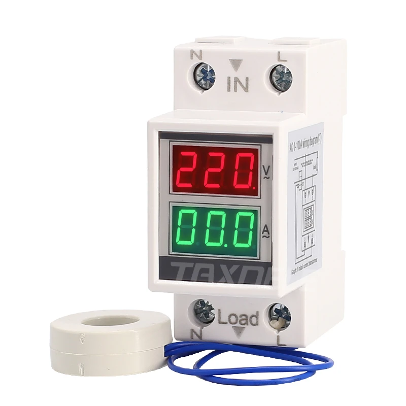 DIN-rail Multi-function Digital Meter AC 160-275V 0-100A 60A Ammeter Voltmeter Red Green LED Voltage Current Meter