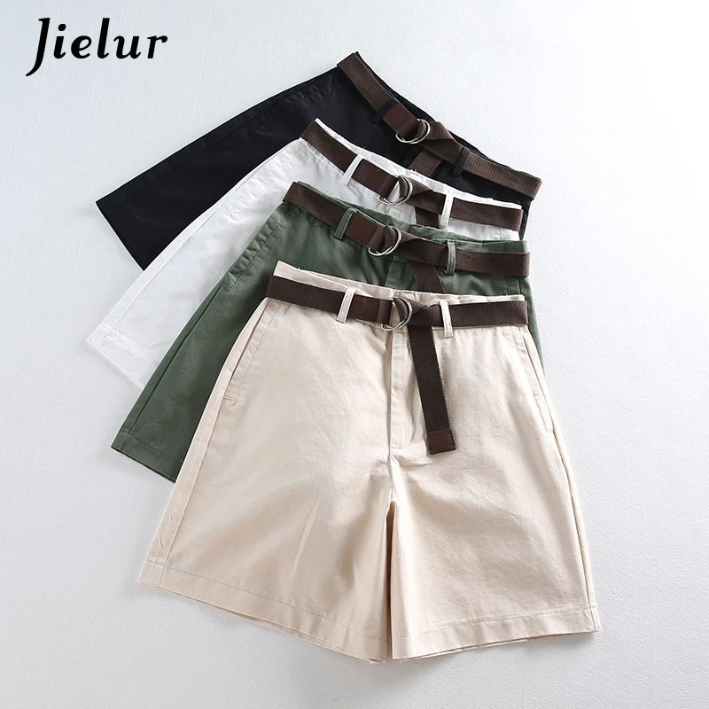 2021 Summer Leisure Thin Shorts for Women Loose Large Size Wide Leg Shorts with High Waist Female A-line Short Feminino 4 Colors