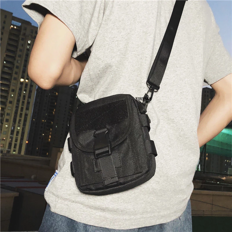 Fashion Men Messenger Bag Canvas Cell phone Shoulder Bag Small Crossbody Pack Small Travel Waist Pack Casual Chest Pouch Backpak