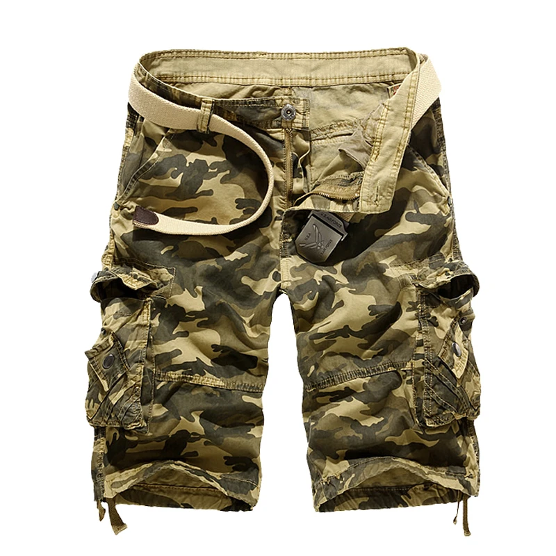 Camouflage Loose Cargo Shorts Men 2020 Summer Military Camo Short Pants Homme Cargo Shorts US size