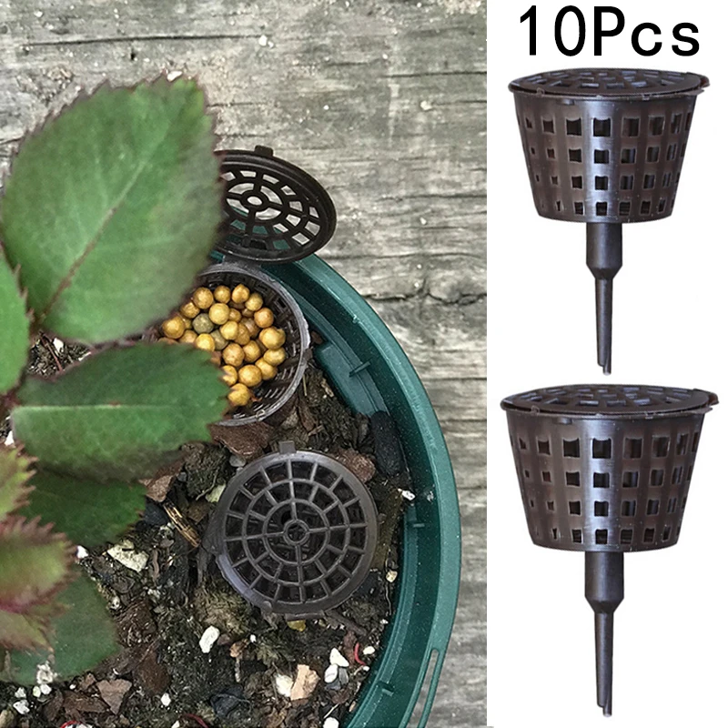 Portable 10PCS/pack Fertilizer box Bonsai Tool Fertilizer Cover Basket Box Dome Case Plastic Plant Bug Nursery Pots