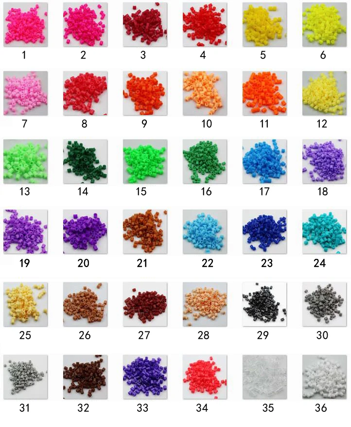 10000pcs/lot 36 color can choose  5MM HIGHGRADE hama beads diy toy food grade perler PUPUKOU fuse beads puzzles Toy